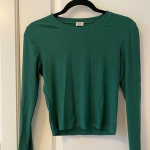 Aritzia Wilfred Green Cropped Long Sleeve